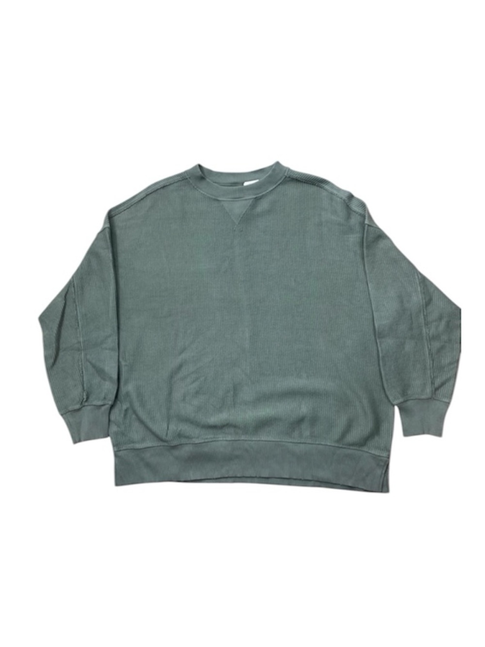 Aerie Oversized Sweatshirt Med Sage New Loungewear Baggy Offline Ribbed Green